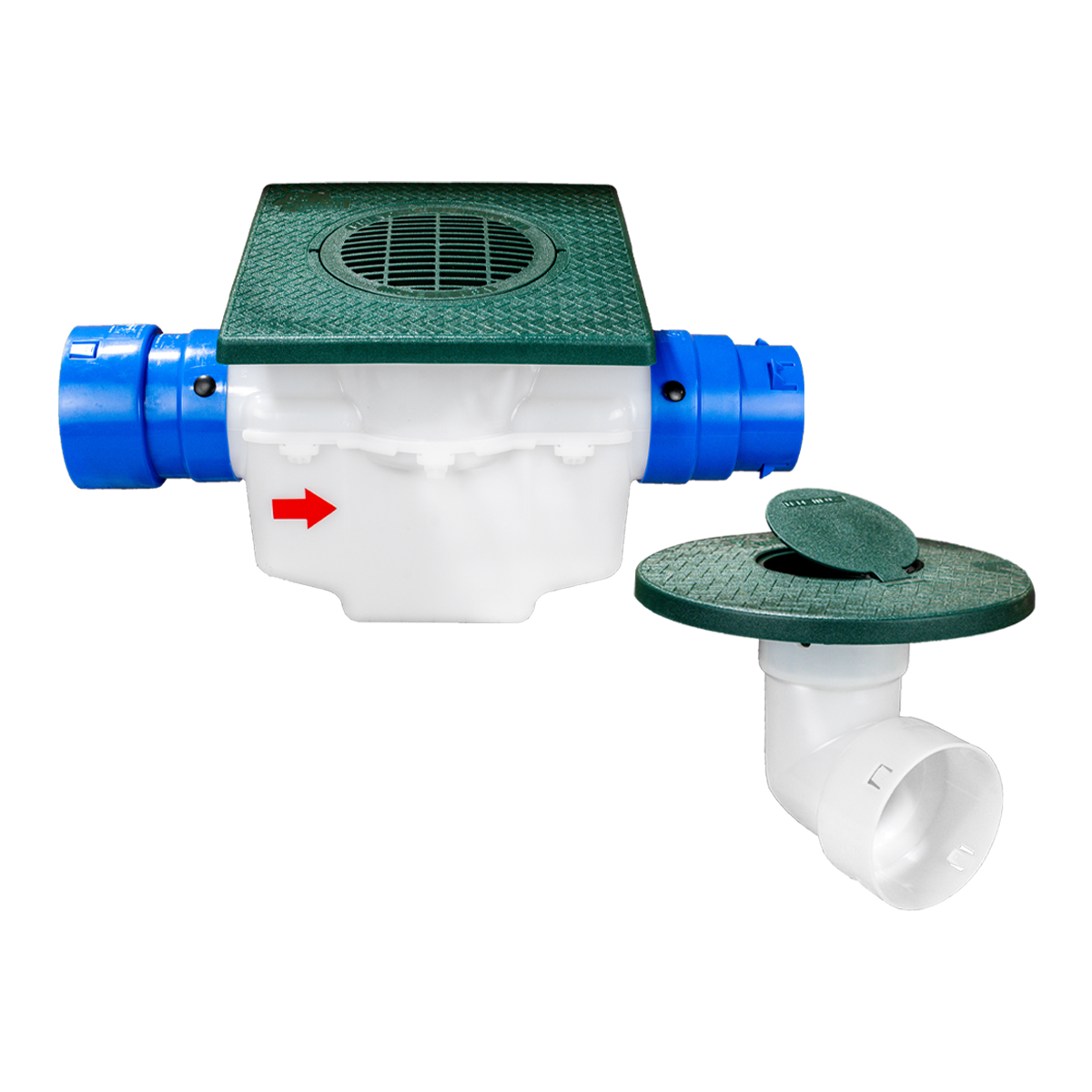Square Turf Plate 12 x 12<br>Single Line Catch Basin<br>Pop Up Emitter Kit
