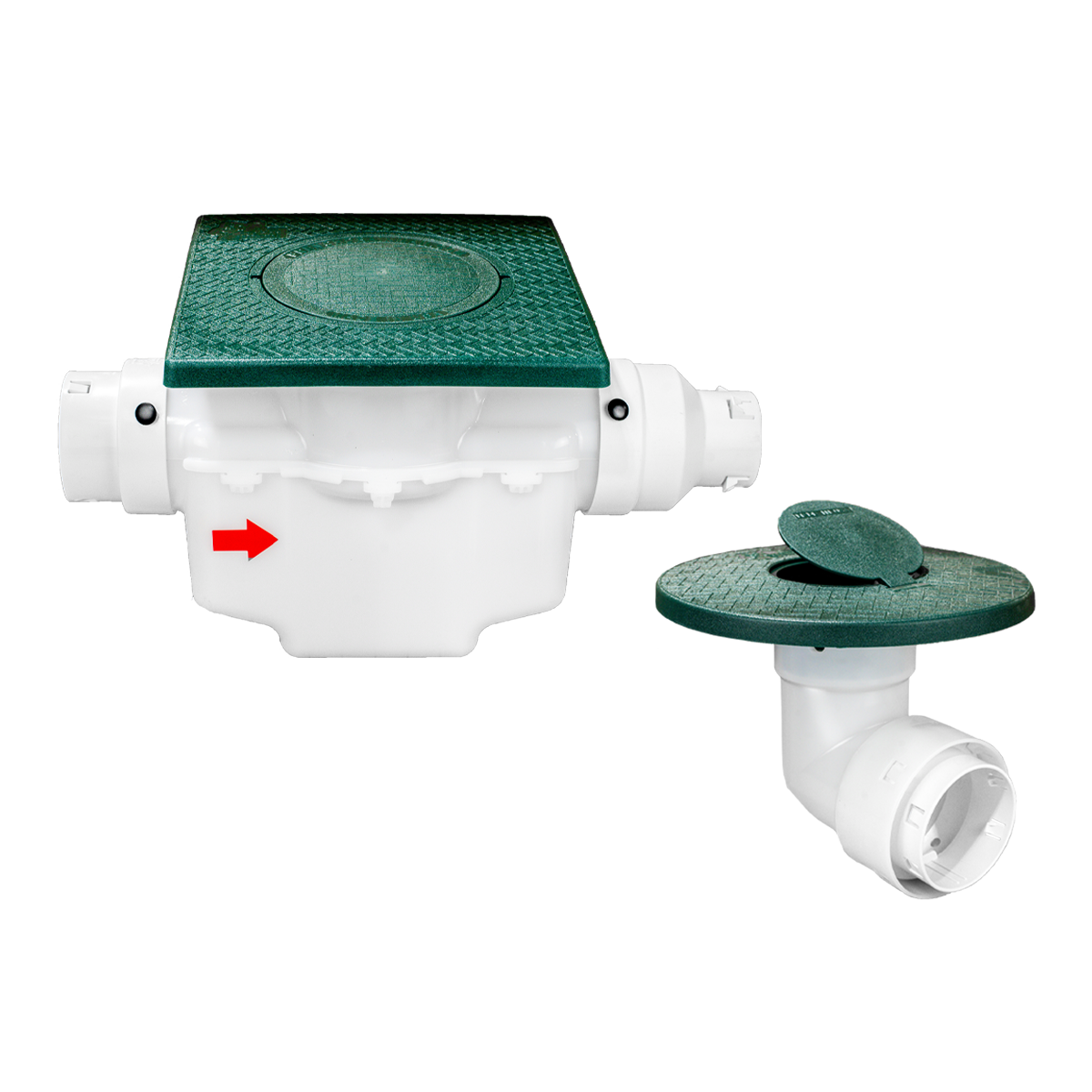 Square Turf Plate 12 x 12<br>Single Line Catch Basin<br>Pop Up Emitter Kit
