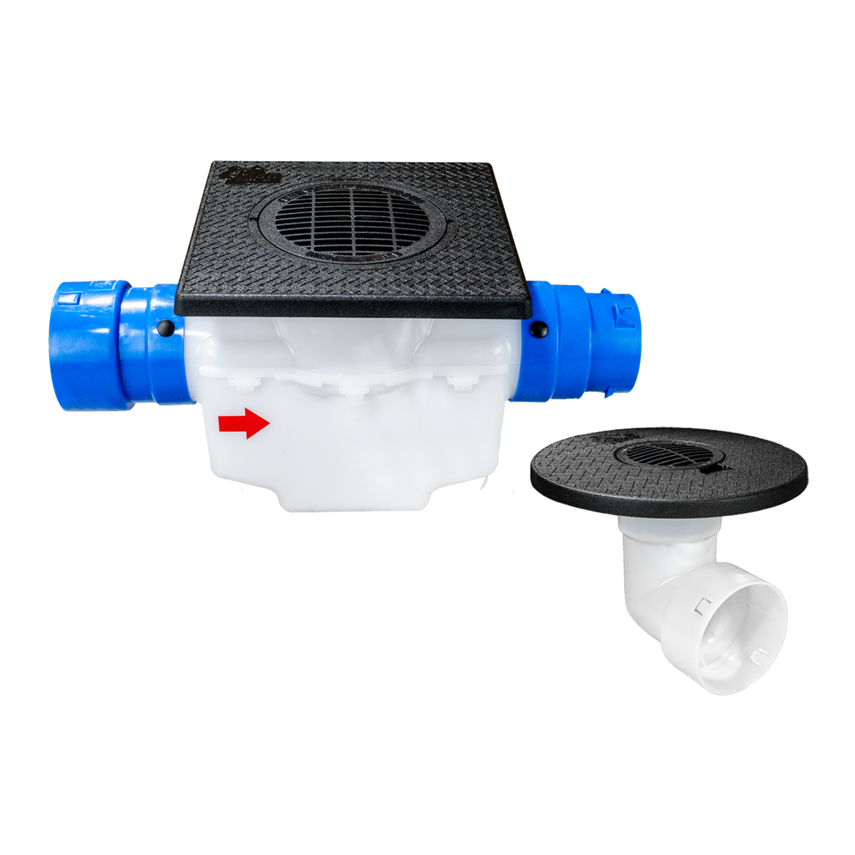Square Turf Plate 12 x 12<br>Single Line Catch Basin<br>Grated Emitter Kit