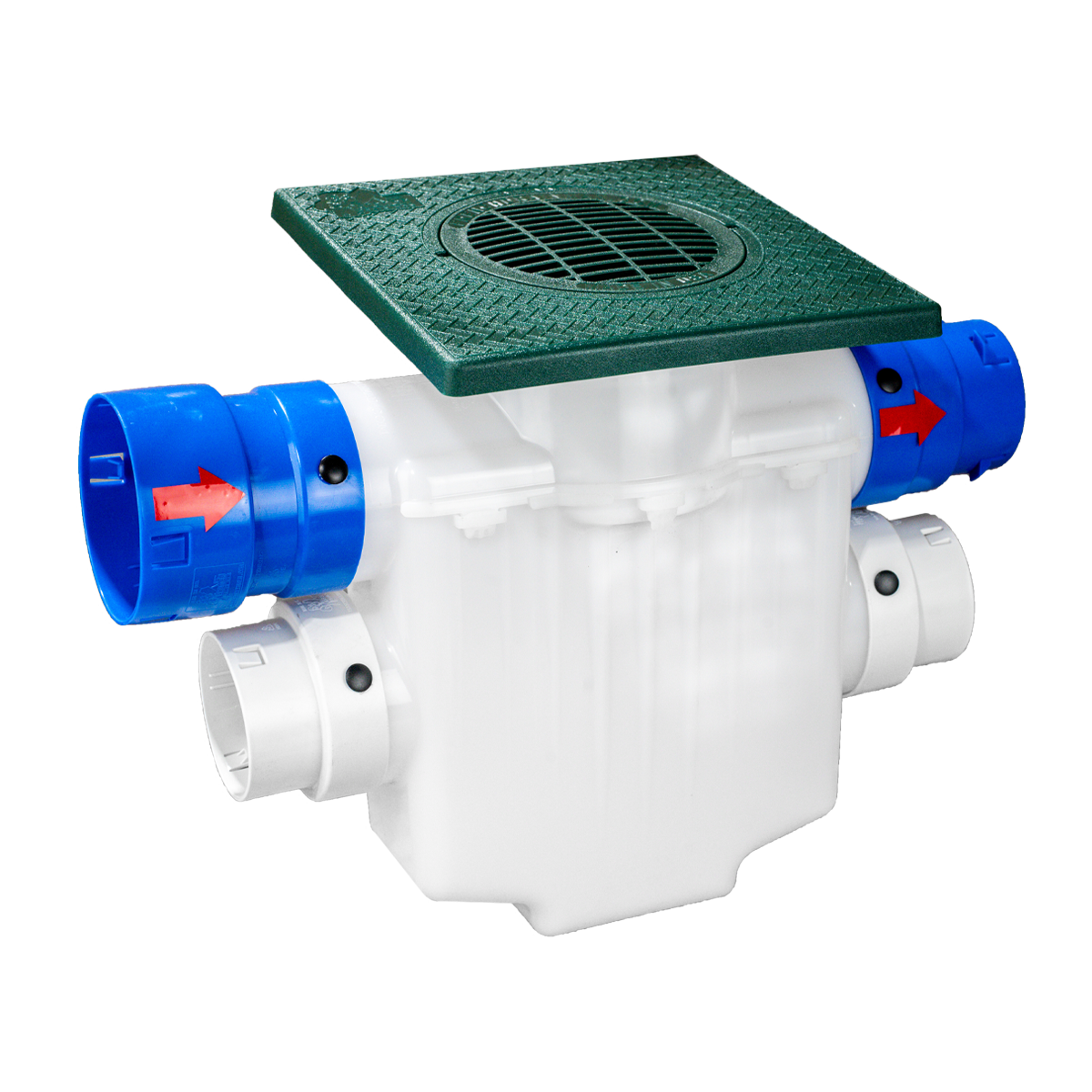 6 Inch<br>4-Way Connect Catch Basin<br>Super Sump