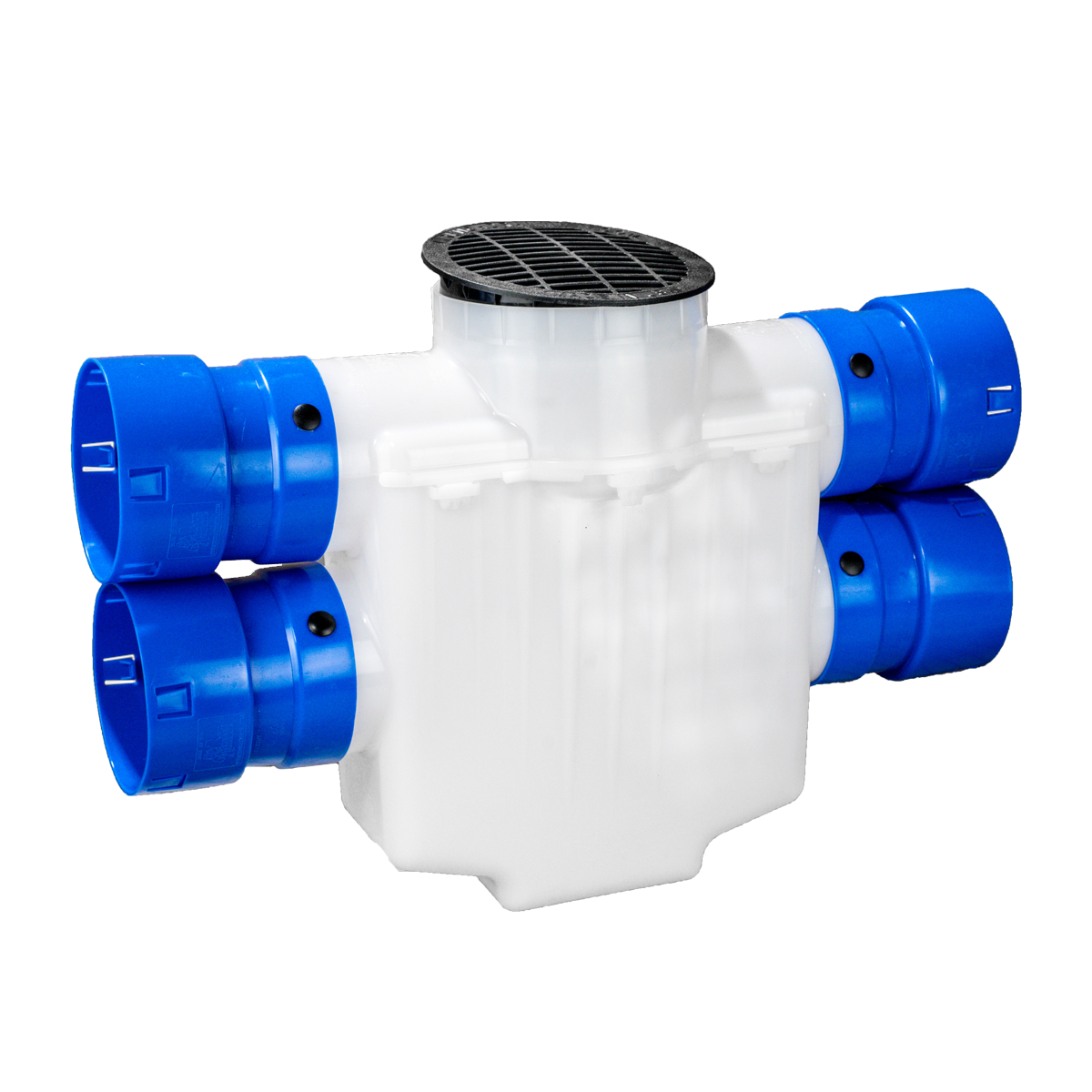 6 Inch<br>4-Way Connect Catch Basin<br>Double Pipe System