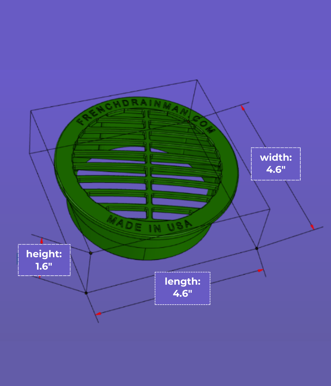 4 Inch Green<br>Full Throttle Drain Grate