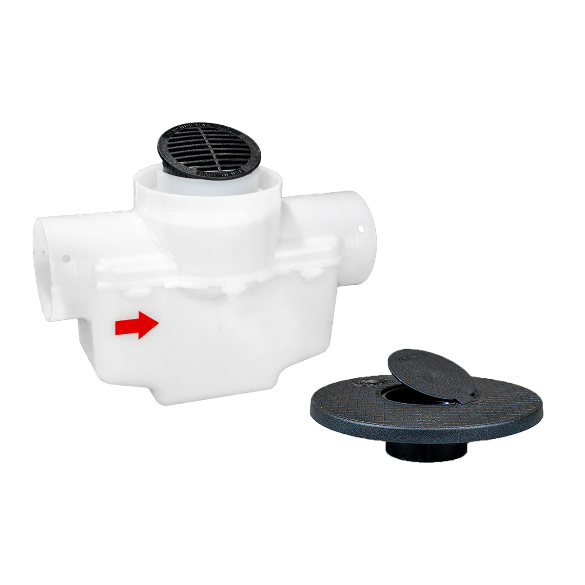 4 Inch Round Lid<br>Single Line Catch Basin<br>Pop Up Emitter Kit