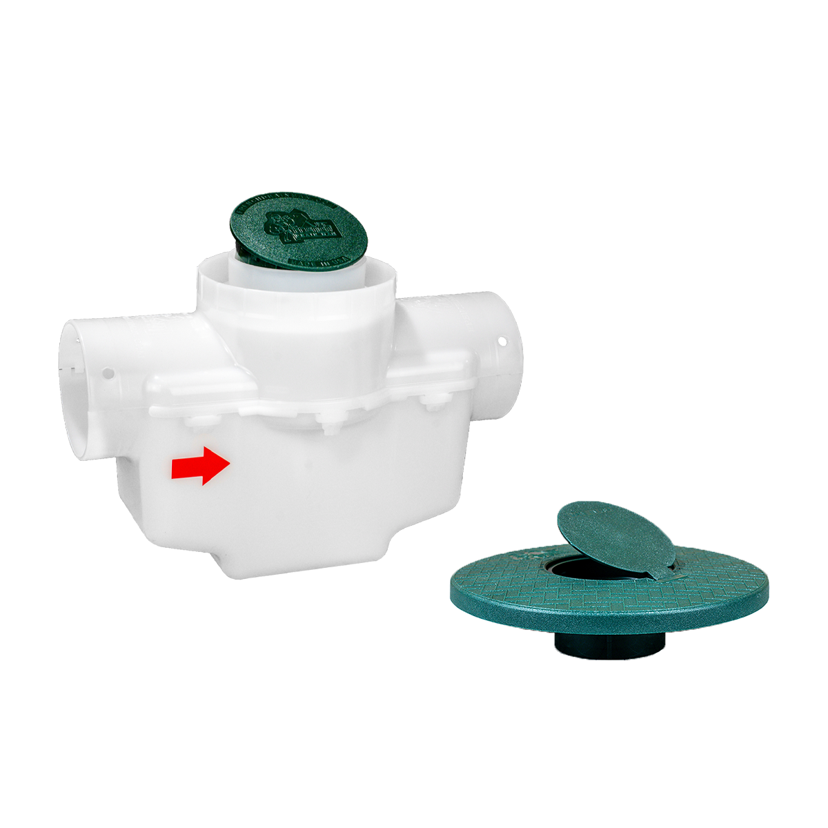 4 Inch Round Lid<br>Single Line Catch Basin<br>Pop Up Emitter Kit
