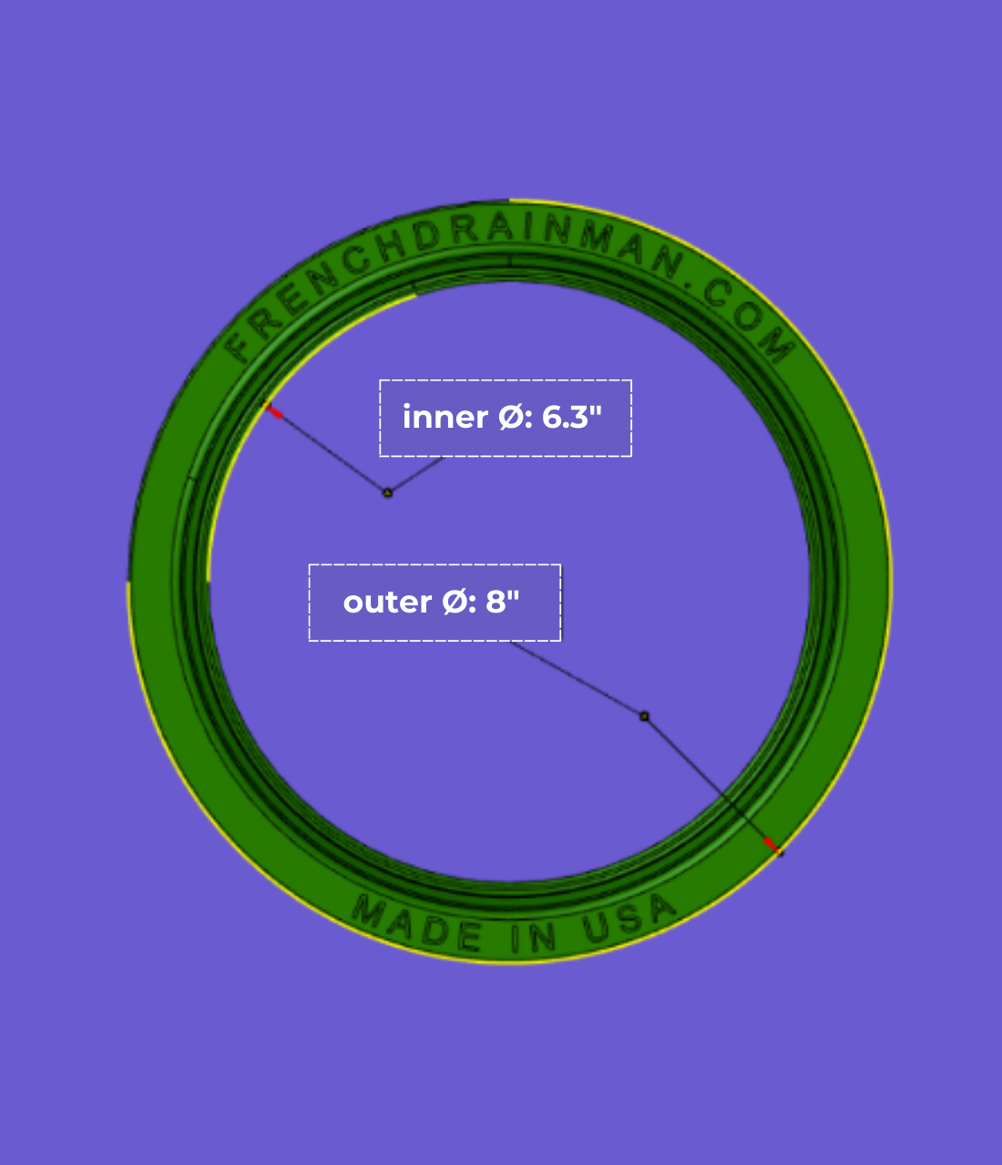6 Inch Catch Basin Riser<br>Adds 1.5 Inch of lift