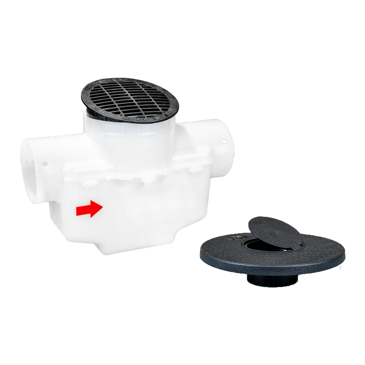 6 Inch Round Lid<br>Single Line Catch Basin<br>Pop Up Emitter Kit