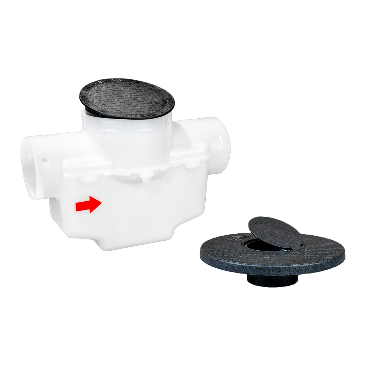 6 Inch Round Lid<br>Single Line Catch Basin<br>Pop Up Emitter Kit