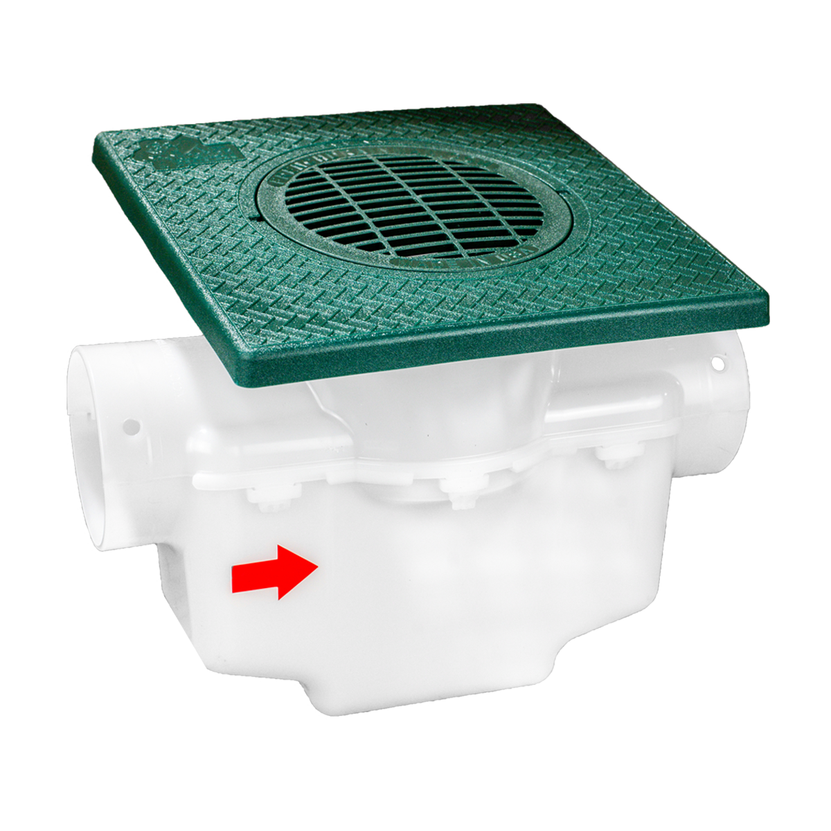 Square Turf Plate 12 x 12<br>Catch Basin<br>For 3 Inch or 4 Inch Pipe
