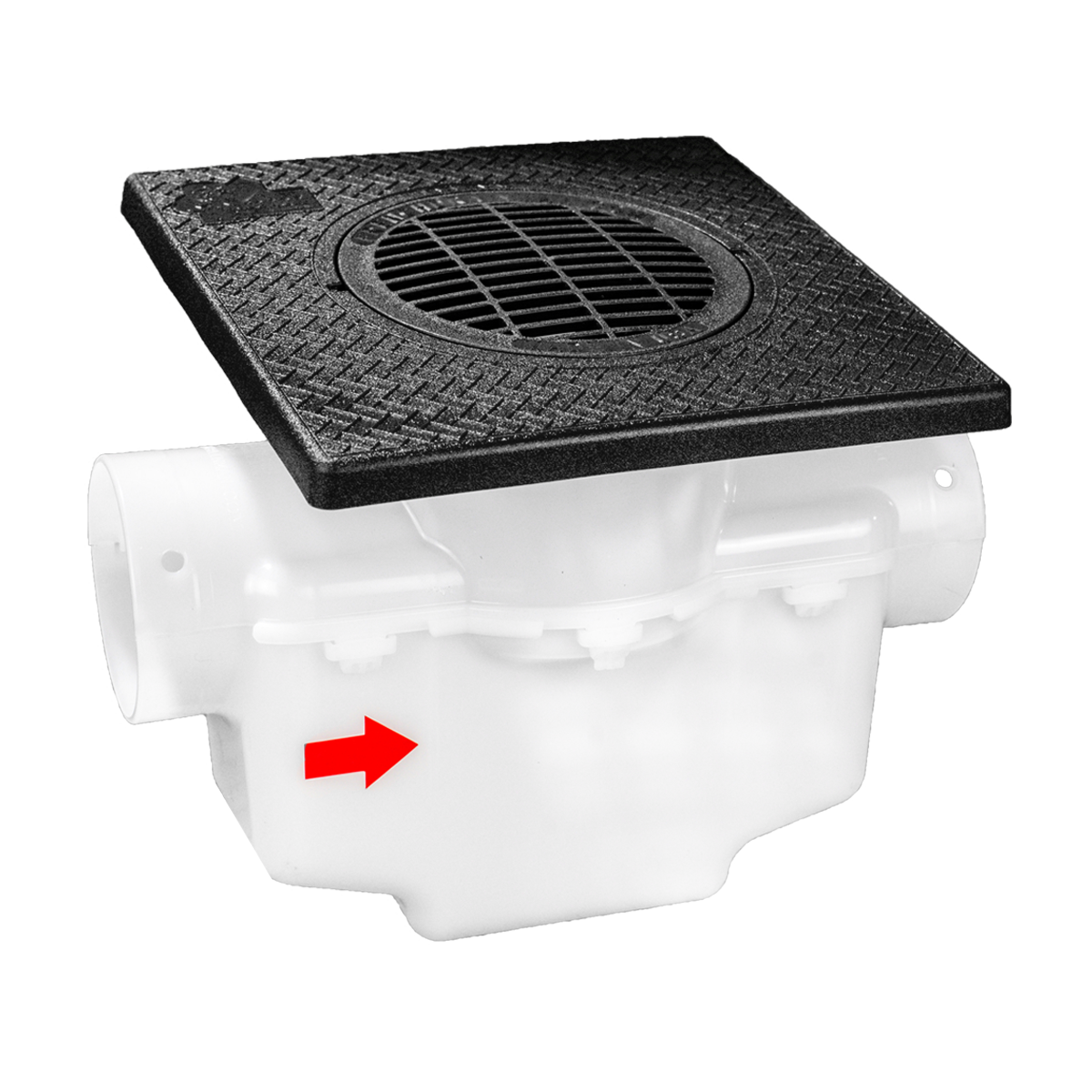 Square Turf Plate 12 x 12<br>Catch Basin<br>For 3 Inch or 4 Inch Pipe