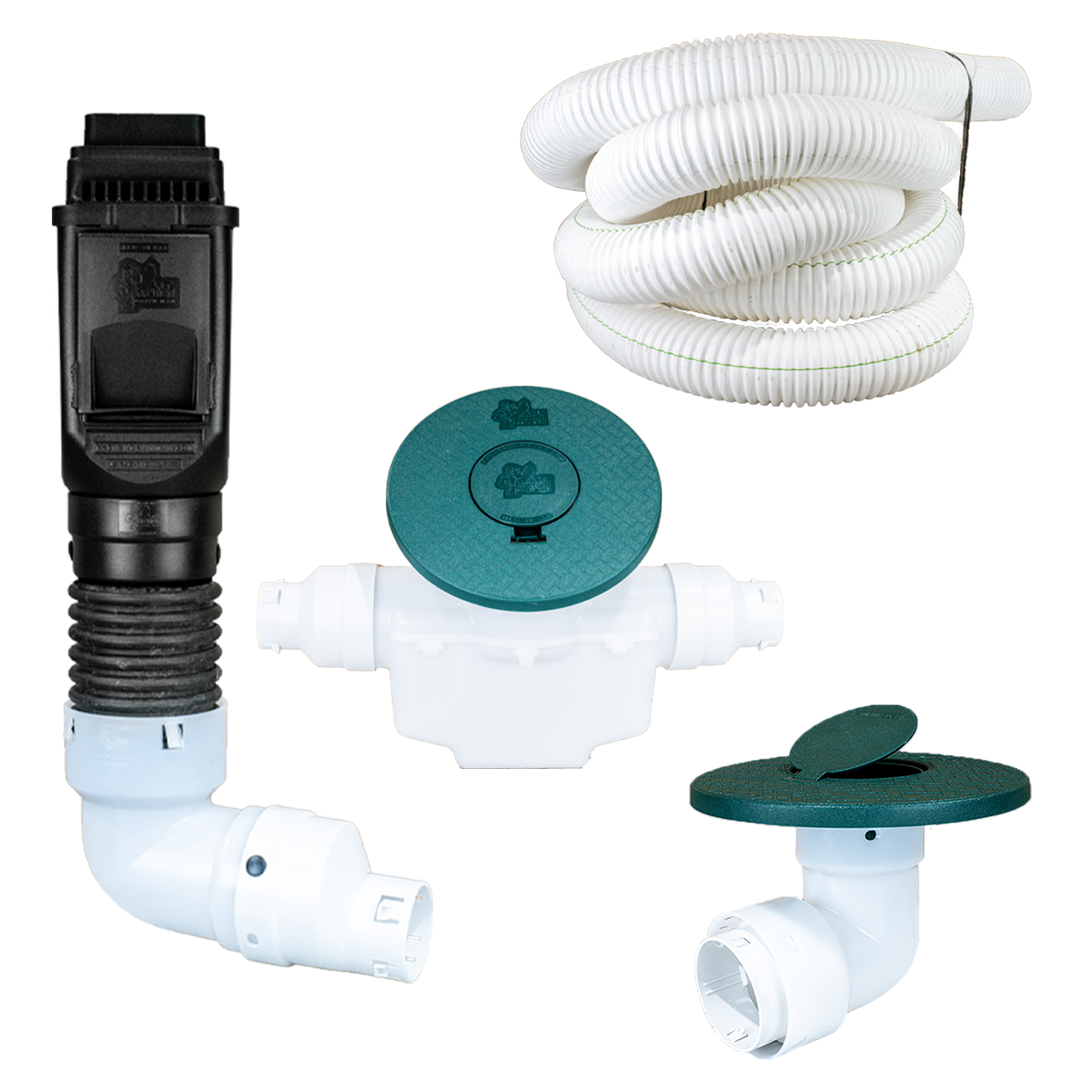 Black Torrential Rain </br> 3 Inch Pro Downspout Kit </br> With Basin