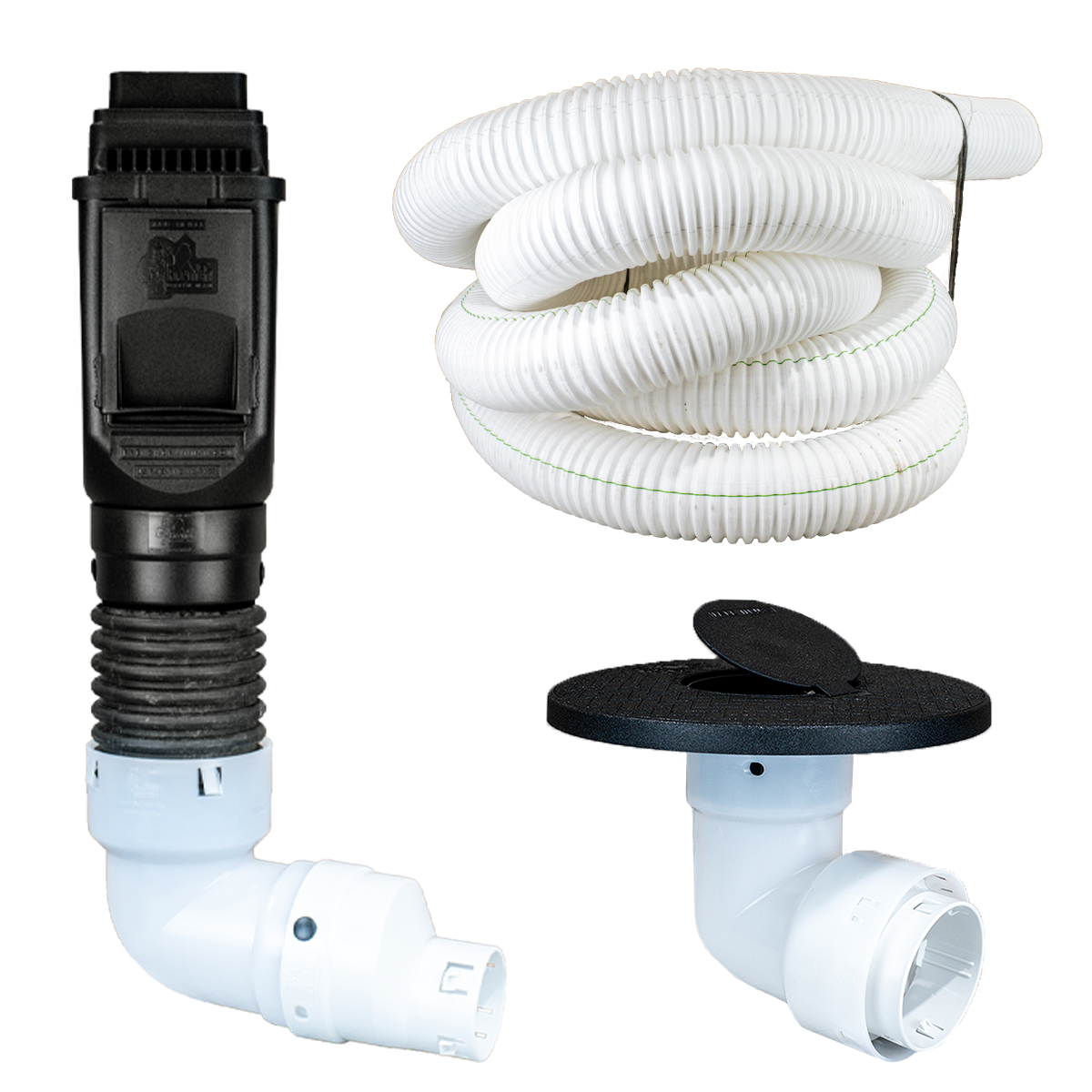 Black Torrential Rain </br> 3 Inch Pro Downspout Kit </br> Without Basin