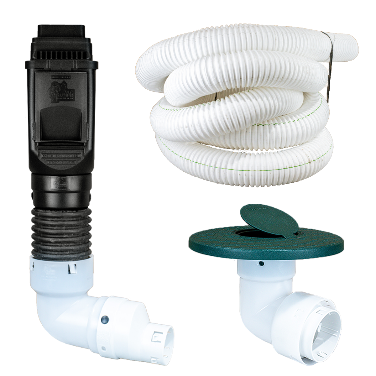 Black Torrential Rain </br> 3 Inch Pro Downspout Kit </br> Without Basin