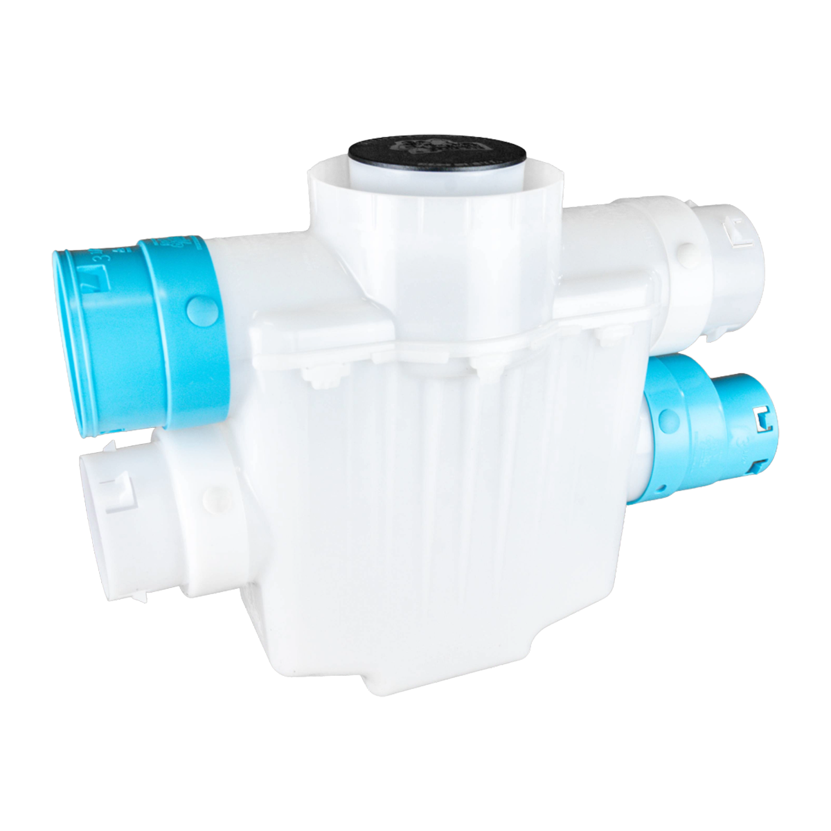4 Inch 4-Way Connect<br>Catch Basin Sump Lift / Septic Box<br>Connects to 3½ Inch Corrugated