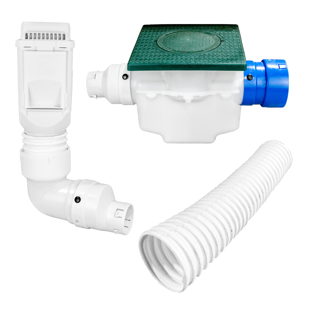 Ultimate Downspout Transition Kit<br>White Leaf Filter