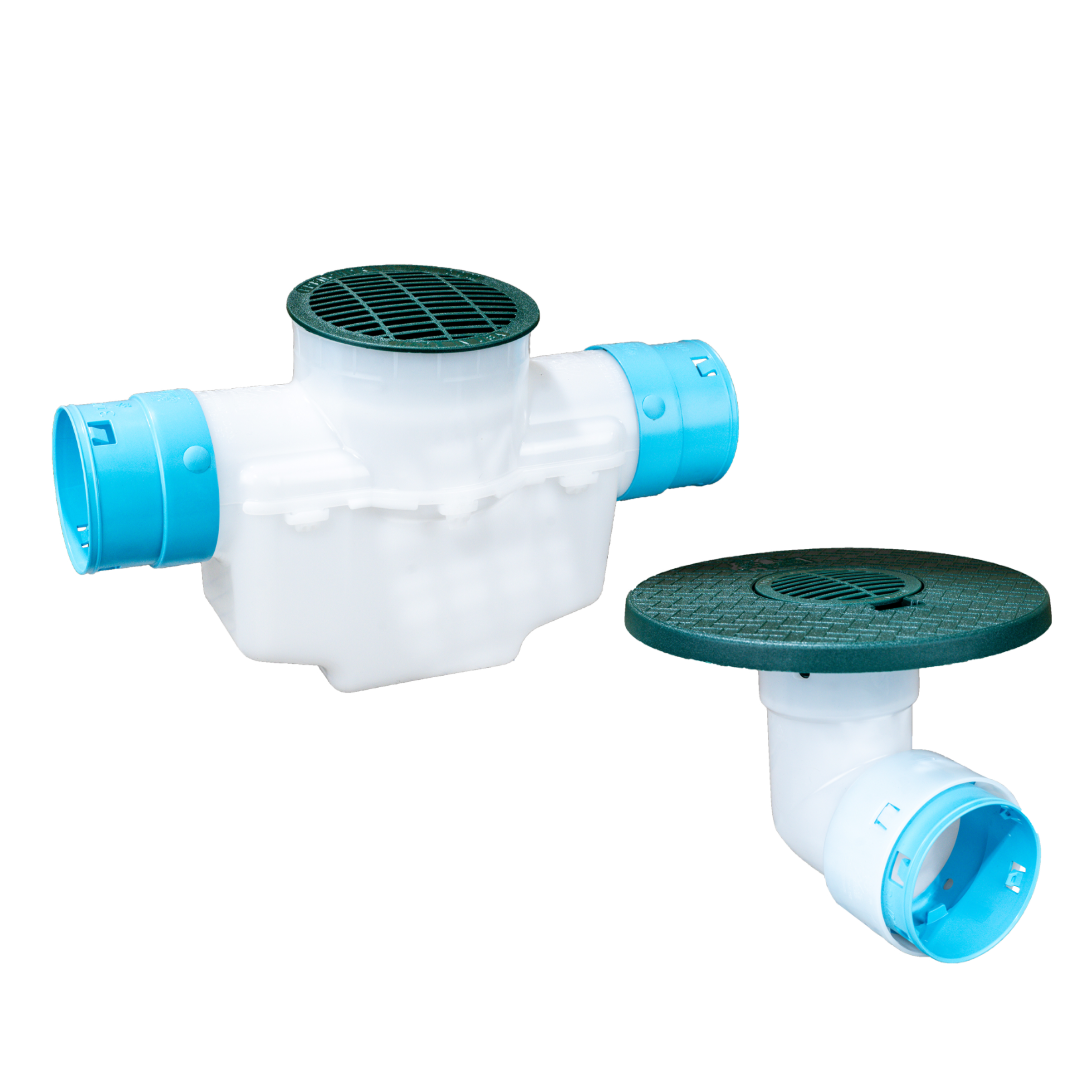 6 Inch<br>Single Line Catch Basin<br>Grated Emitter Kit<br>3½ Inch Connection
