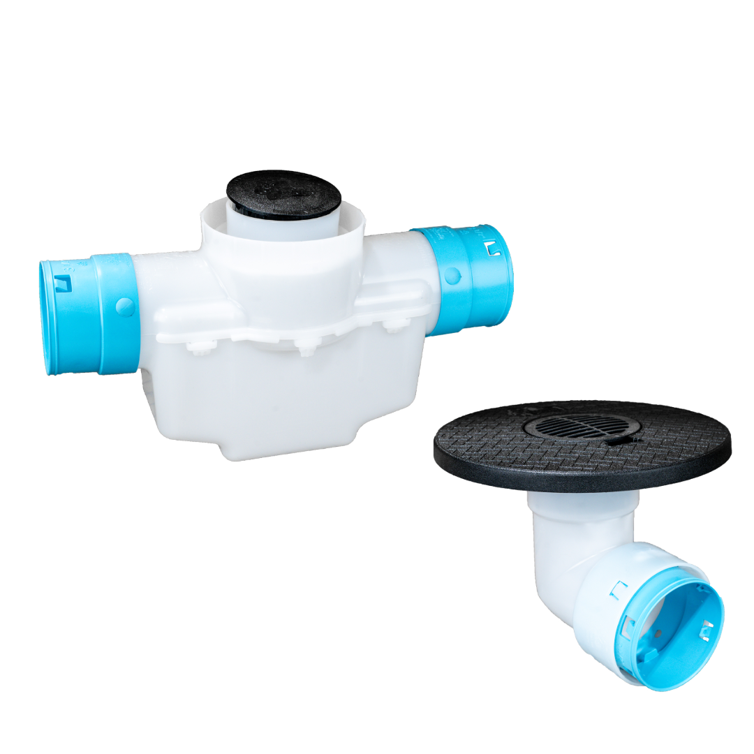 4 Inch<br>Single Line Catch Basin<br>Grated Emitter Kit<br>3½ Inch Connection