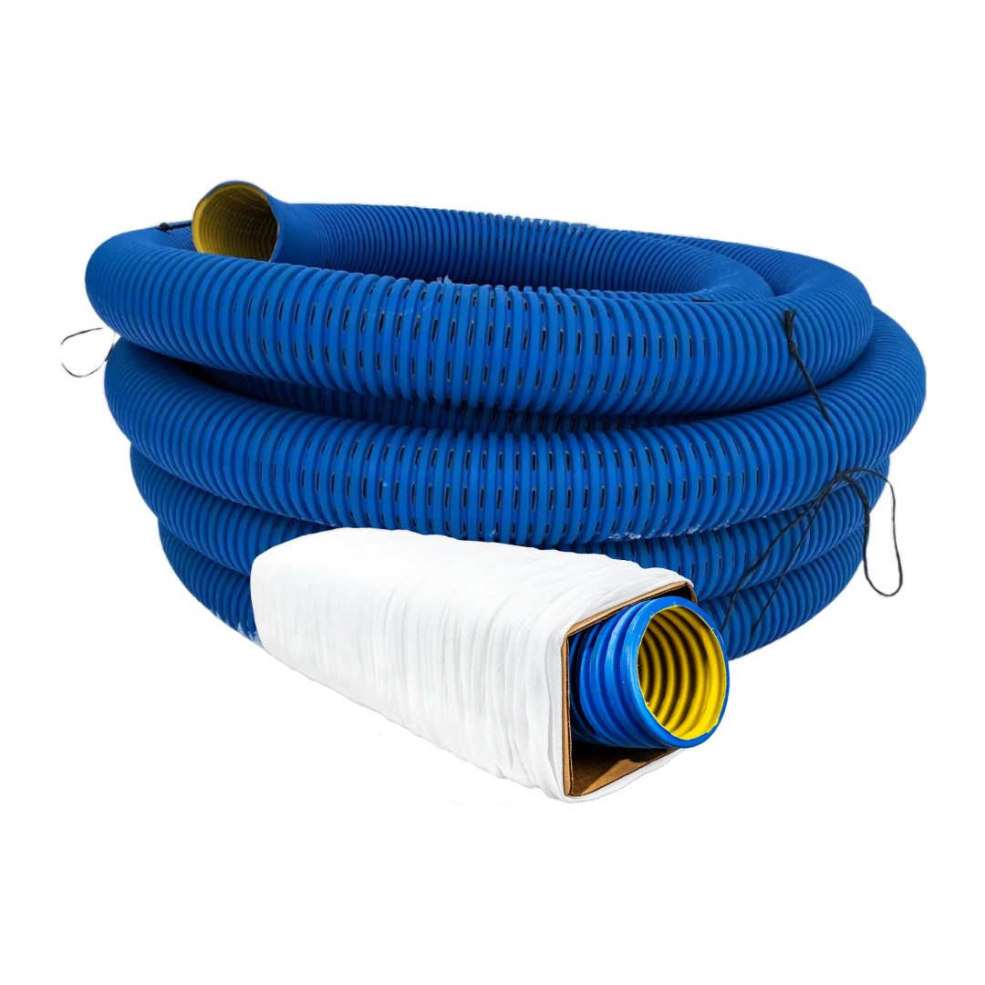 High Octane 8 Slot Pipe<br> 1 Roll 100 Foot<br>4 Inch Drainage Sock<br>100 Feet
