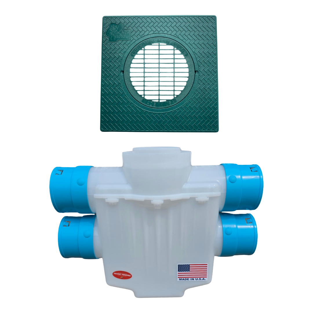 6 Inch 4-Way Connect Catch Basin</br>3½ Inch Double Pipe System