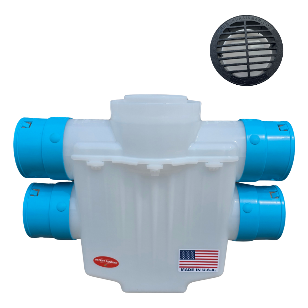 4 Inch 4-Way Connect Catch Basin</br>3½ Double Pipe System