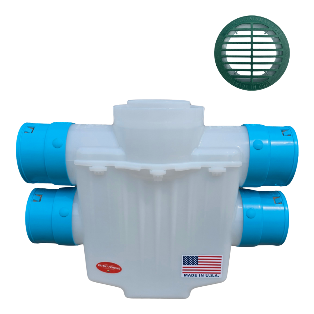 4 Inch 4-Way Connect Catch Basin</br>3½ Double Pipe System