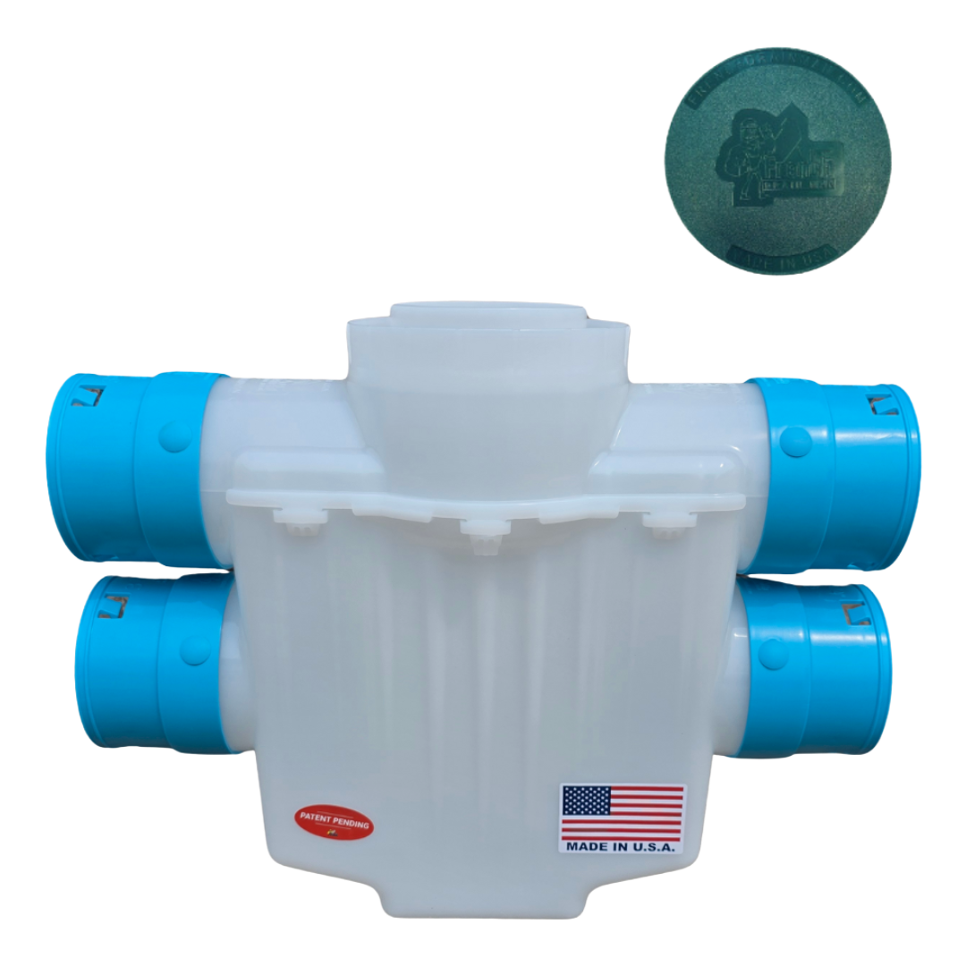 4 Inch 4-Way Connect Catch Basin</br>3½ Double Pipe System