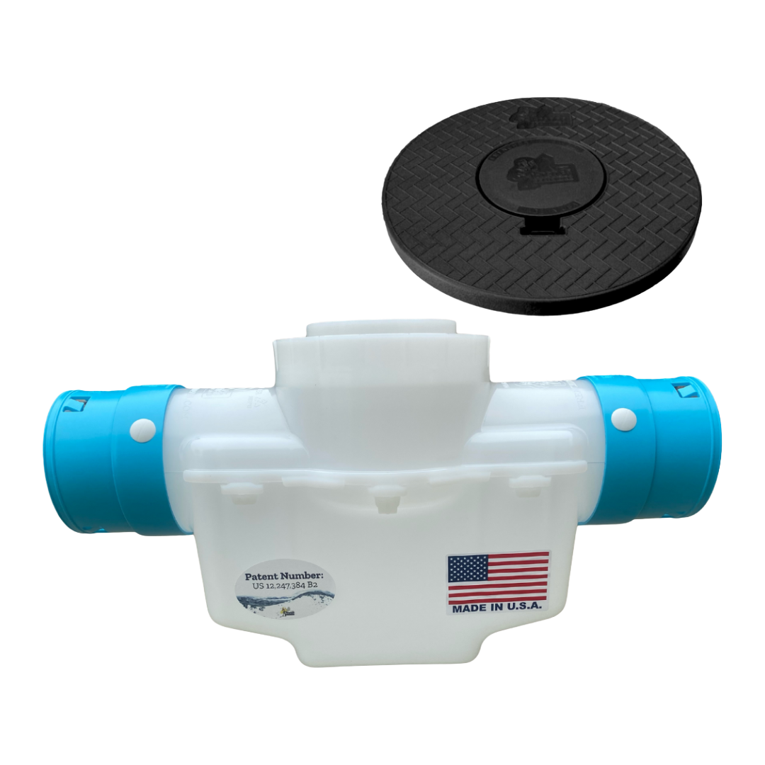 4 Inch Catch Basin with</br>Turf Restrictor Plate</br>Connects to 3½ Inch Corrugated