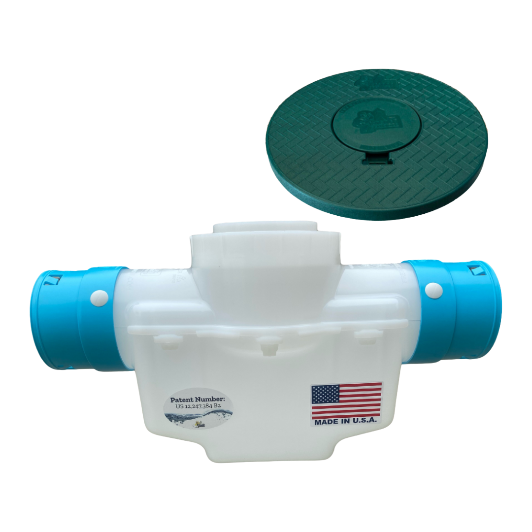 4 Inch Catch Basin with</br>Turf Restrictor Plate</br>Connects to 3½ Inch Corrugated