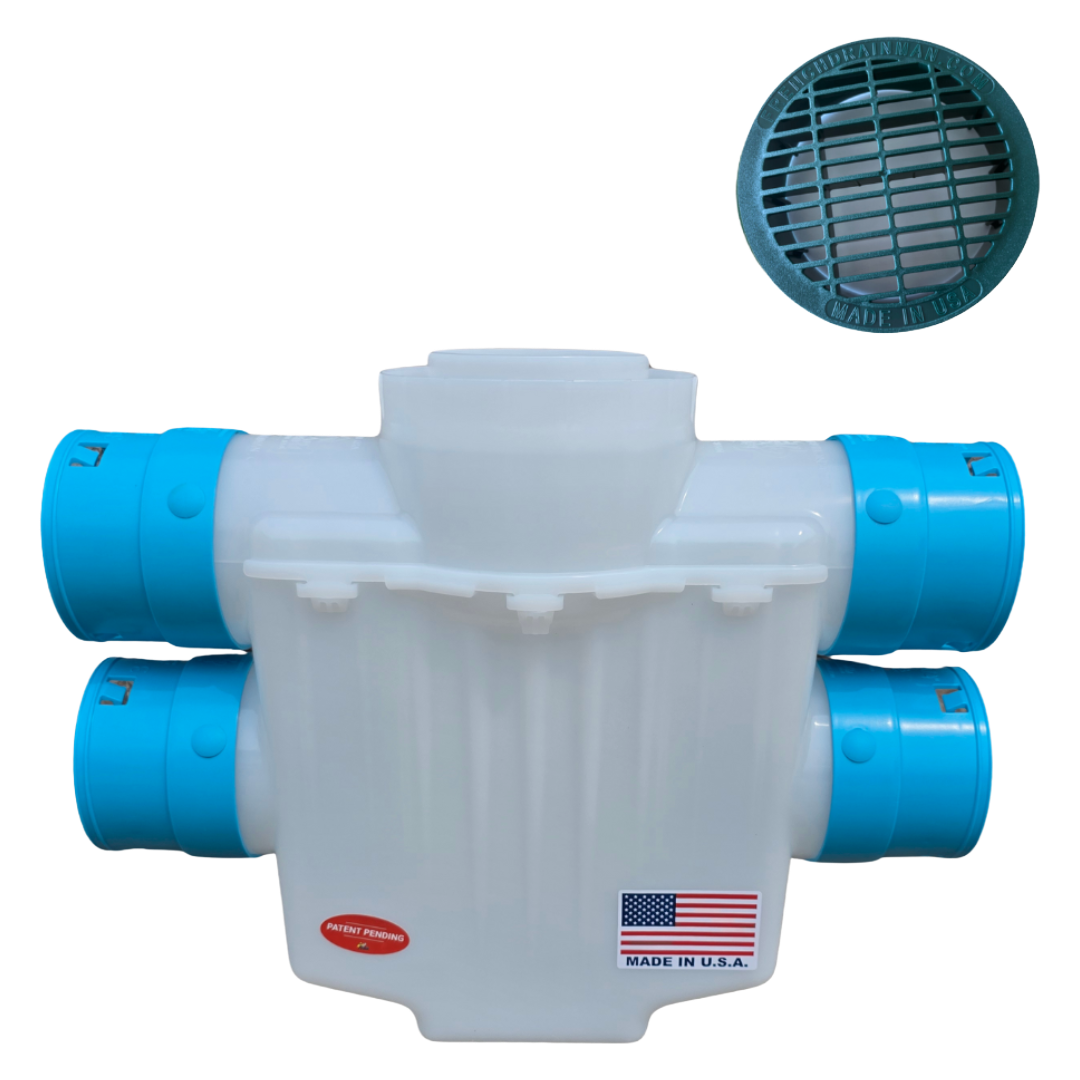6 Inch 4-Way Connect Catch Basin</br>3½ Inch Double Pipe System