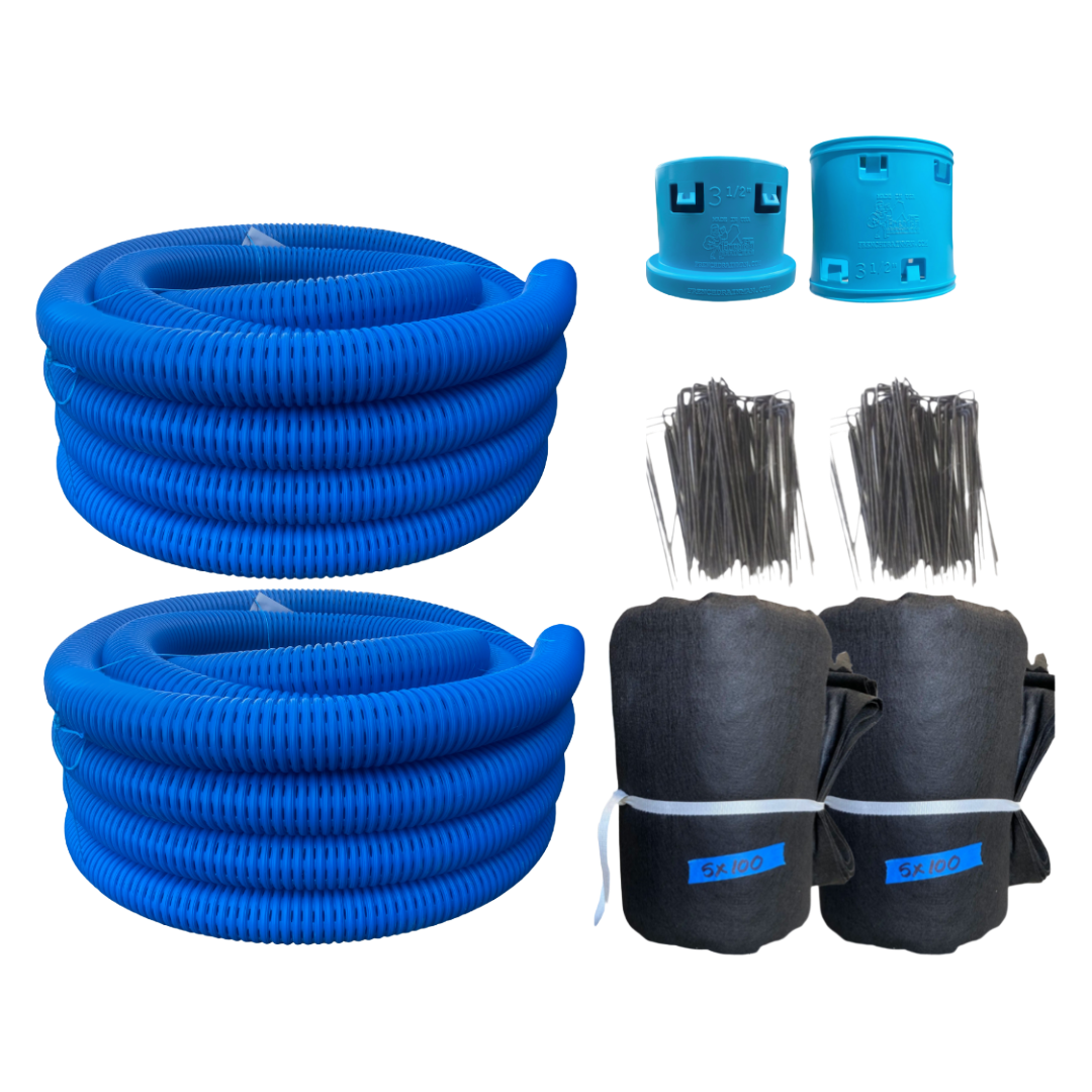 3½ Inch High Octane®</br>Starter French Drain Kit</br>Single Pipe System