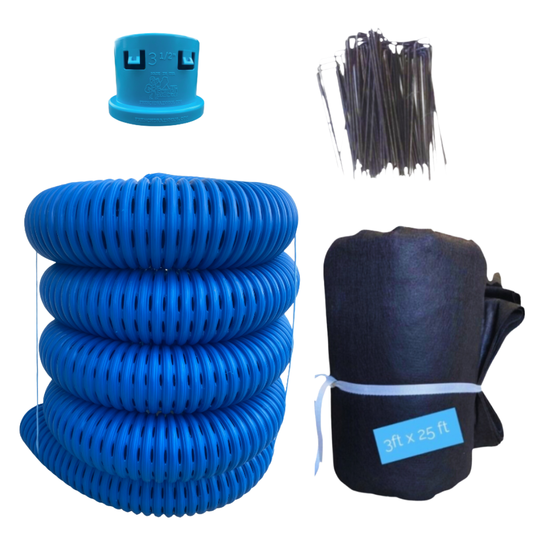 3½ Inch French Drain Kit (Kit 25)<br>3½ Inch x 19 Feet Perforated Pipe
