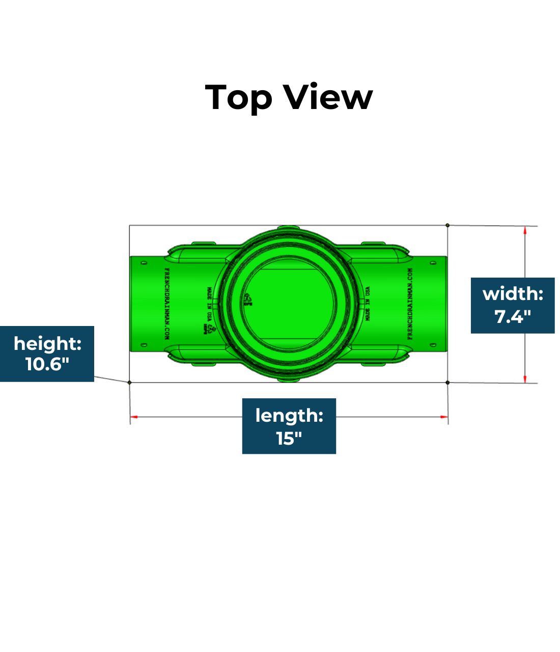 4 Inch Catch Basin<br>with Turf Restrictor Plate<br>Connects to 3½ Inch Corrugated