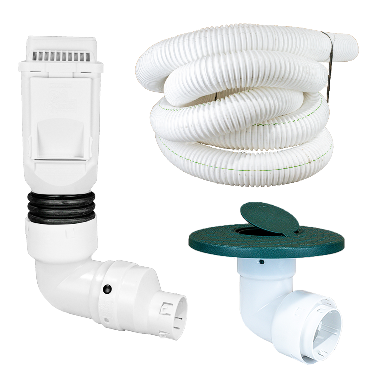 White Torrential Rain </br> 3 Inch Pro Downspout Kit </br> Without Basin