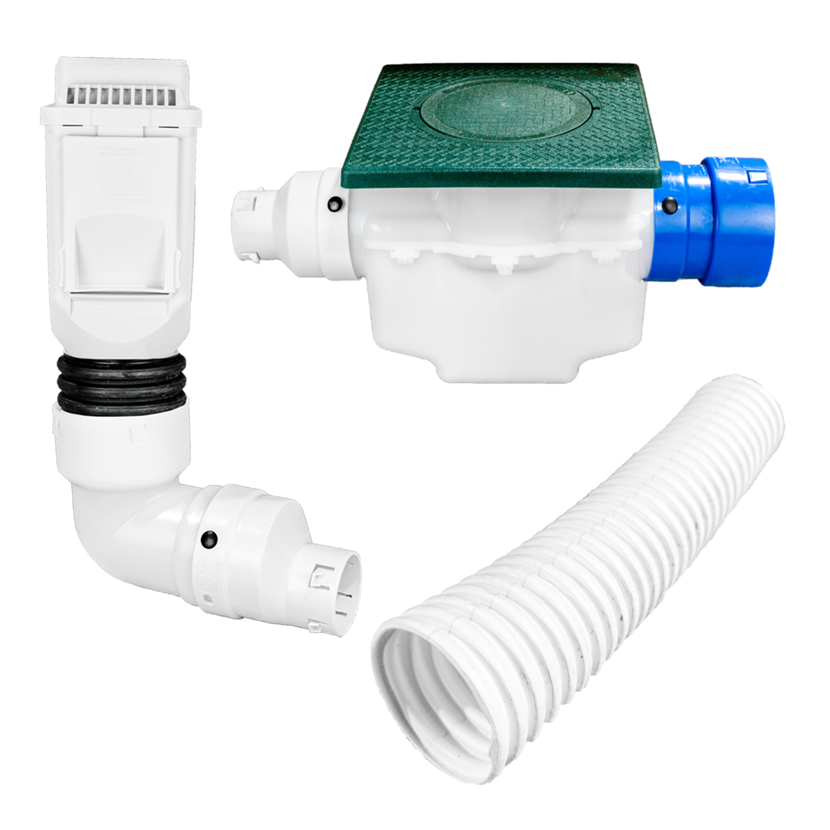 Ultimate Downspout Transition Kit<br>White Leaf Filter