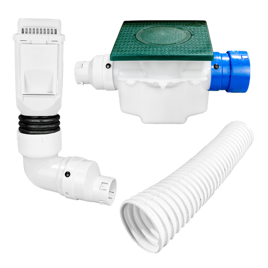 Ultimate Downspout Transition Kit<br>White Leaf Filter