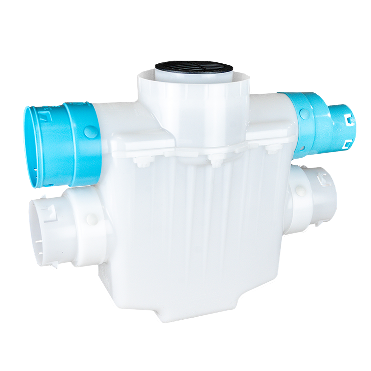 4 Inch 4-Way Connect<br>Catch Basin Super Sump<br>Connects to 3½ Inch Corrugated