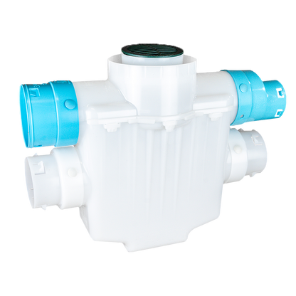 4 Inch 4-Way Connect<br>Catch Basin Super Sump<br>Connects to 3½ Inch Corrugated