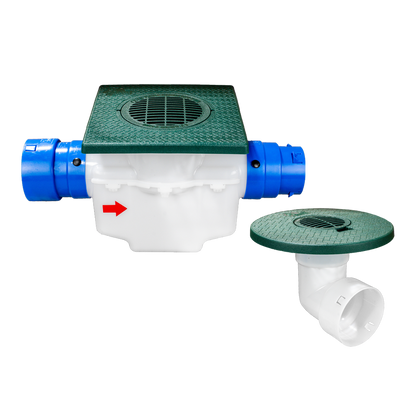 Square Turf Plate 12 x 12<br>Single Line Catch Basin<br>Grated Emitter Kit