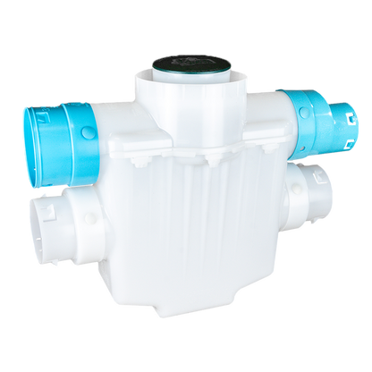 4 Inch 4-Way Connect<br>Catch Basin Super Sump<br>Connects to 3½ Inch Corrugated