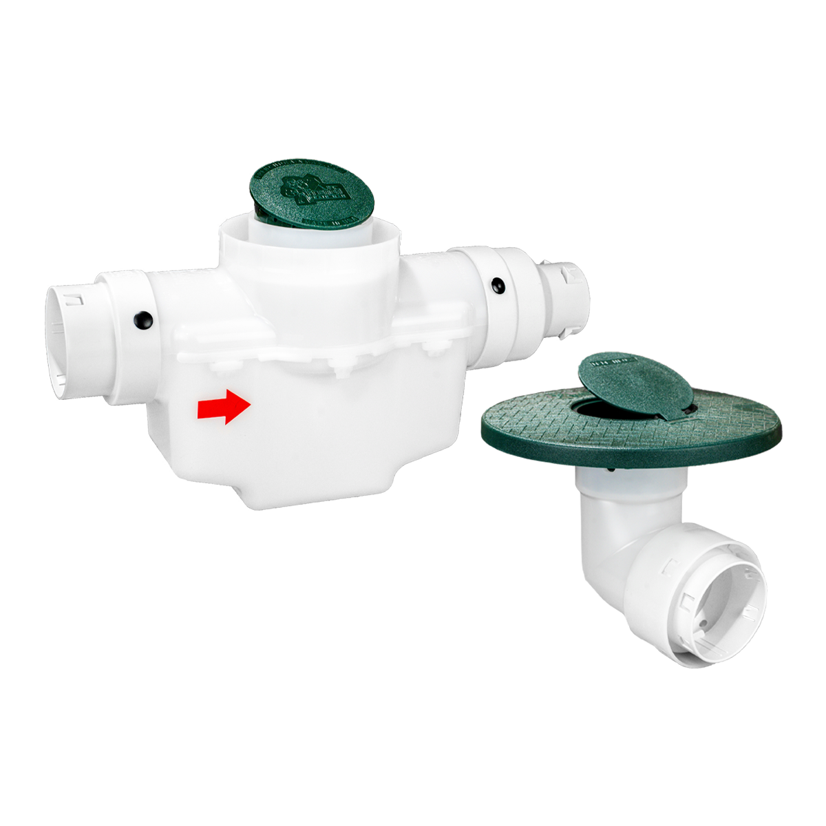 4 Inch Round Lid<br>Single Line Catch Basin<br>Pop Up Emitter Kit