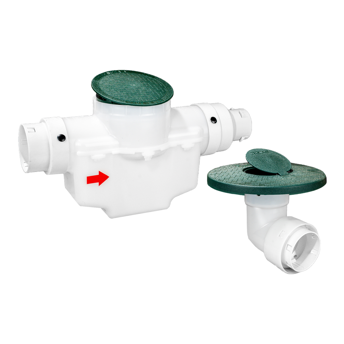 6 Inch Round Lid<br>Single Line Catch Basin<br>Pop Up Emitter Kit