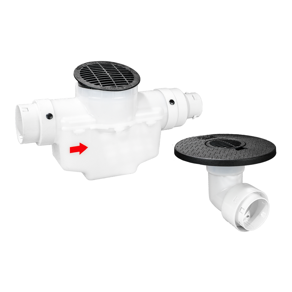 6 Inch Round Lid<br>Single Line Catch Basin<br>Grated Emitter Kit