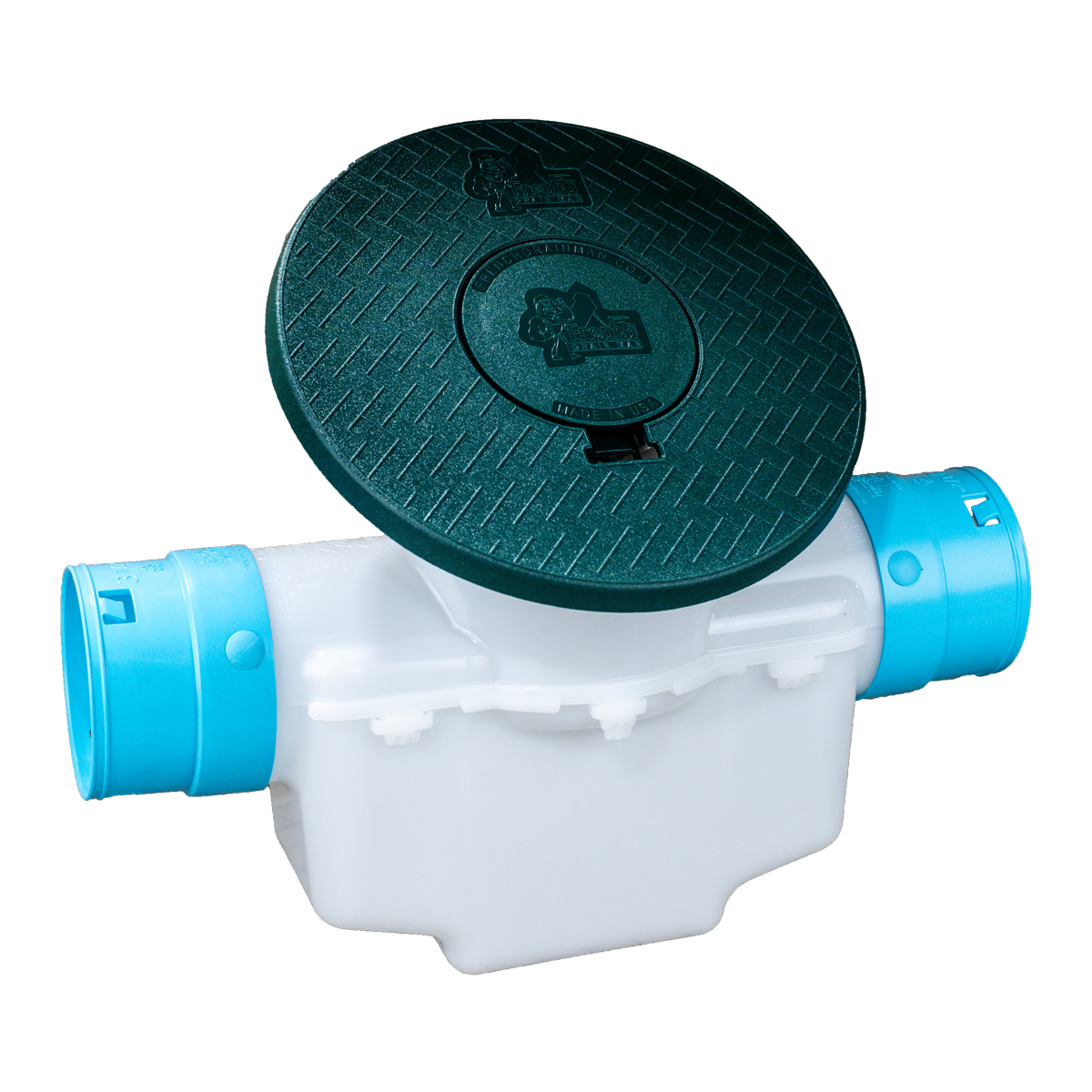 4 Inch Catch Basin with</br>Turf Restrictor Plate</br>Connects to 3½ Inch Corrugated