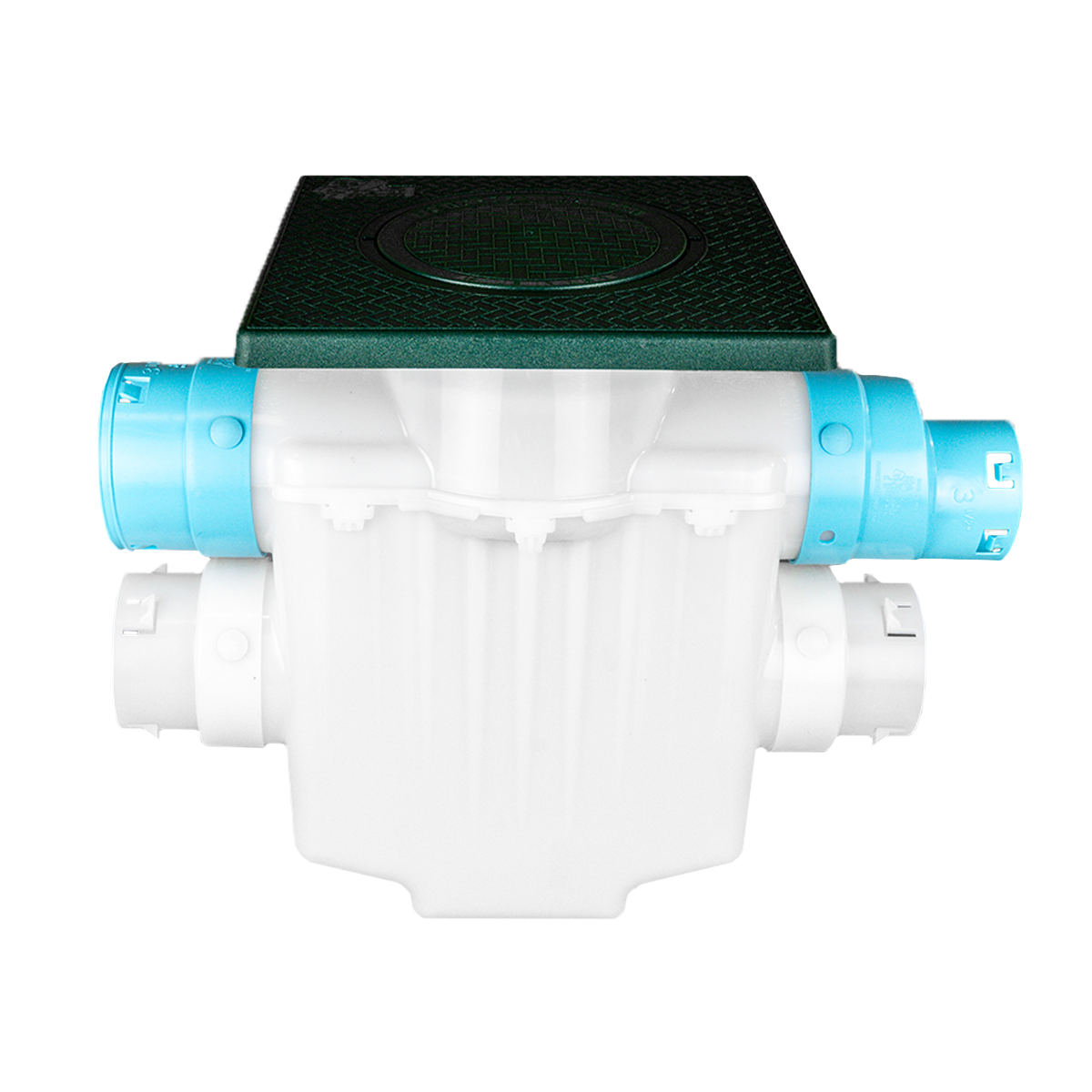 4-Way Connect<br>12 x 12 Catch Basin<br>Super Sump<br>Connects to 3½ Inch Corrugated