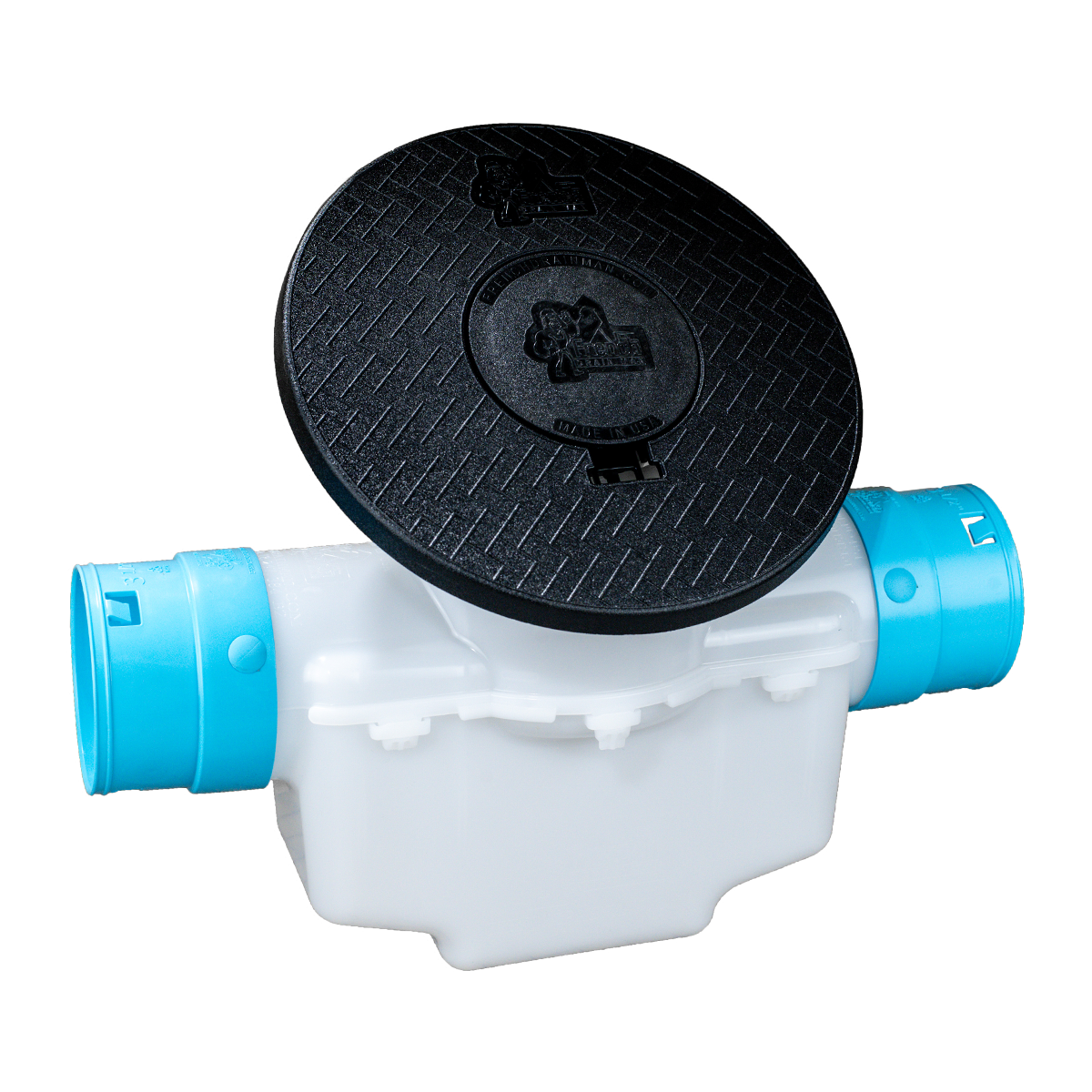 4 Inch Catch Basin with</br>Turf Restrictor Plate</br>Connects to 3½ Inch Corrugated