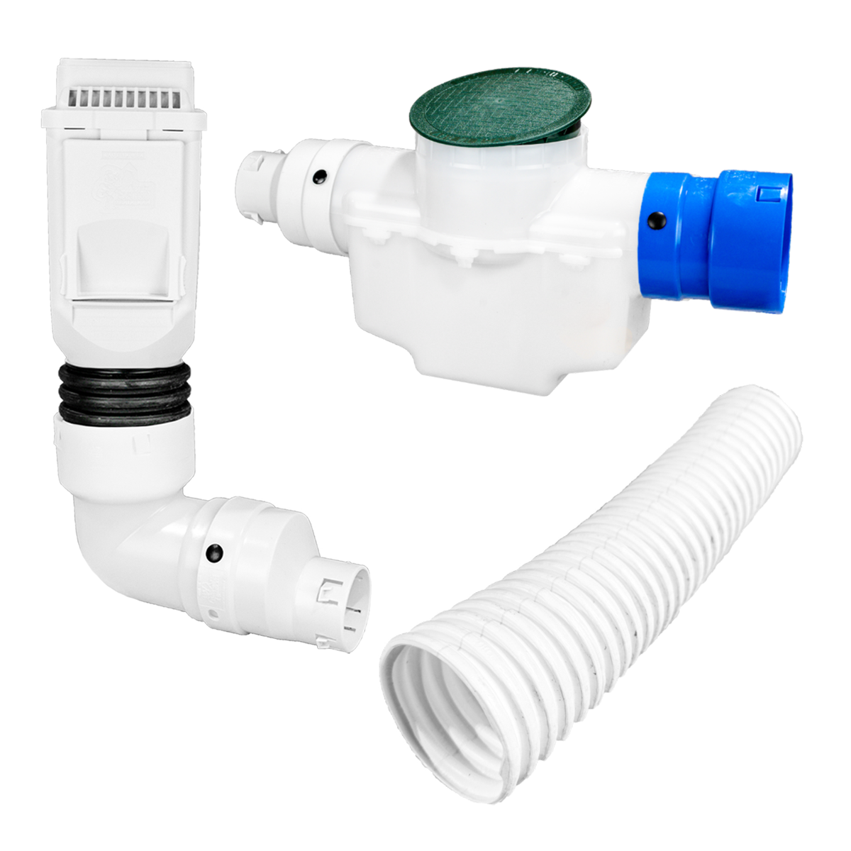 Ultimate Downspout Transition Kit<br>White Leaf Filter