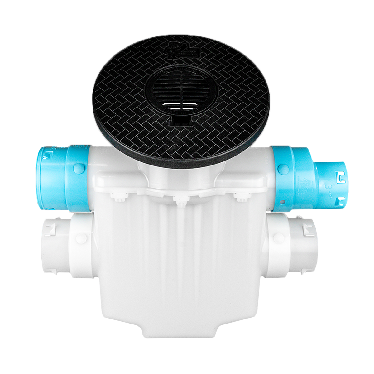 4 Inch 4-Way Connect<br>Catch Basin Super Sump<br>Connects to 3½ Inch Corrugated