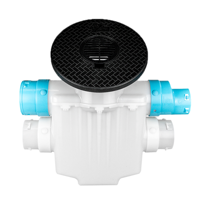 4 Inch 4-Way Connect<br>Catch Basin Super Sump<br>Connects to 3½ Inch Corrugated