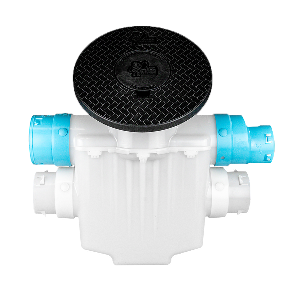 4 Inch 4-Way Connect<br>Catch Basin Super Sump<br>Connects to 3½ Inch Corrugated