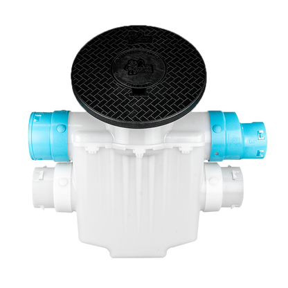 4 Inch 4-Way Connect<br>Catch Basin Super Sump<br>Connects to 3½ Inch Corrugated