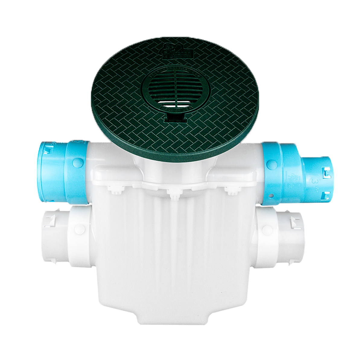 4 Inch 4-Way Connect<br>Catch Basin Super Sump<br>Connects to 3½ Inch Corrugated